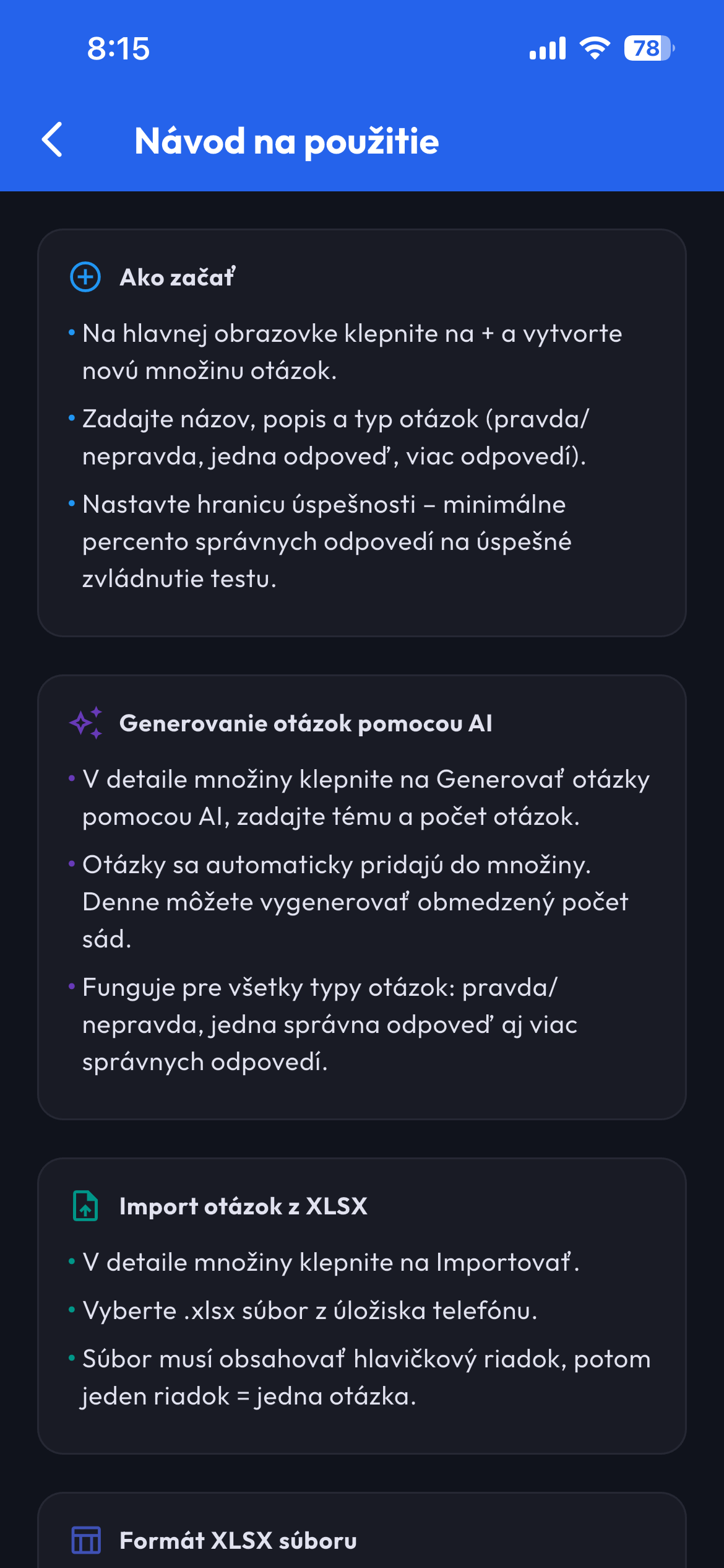 Návod na použitie